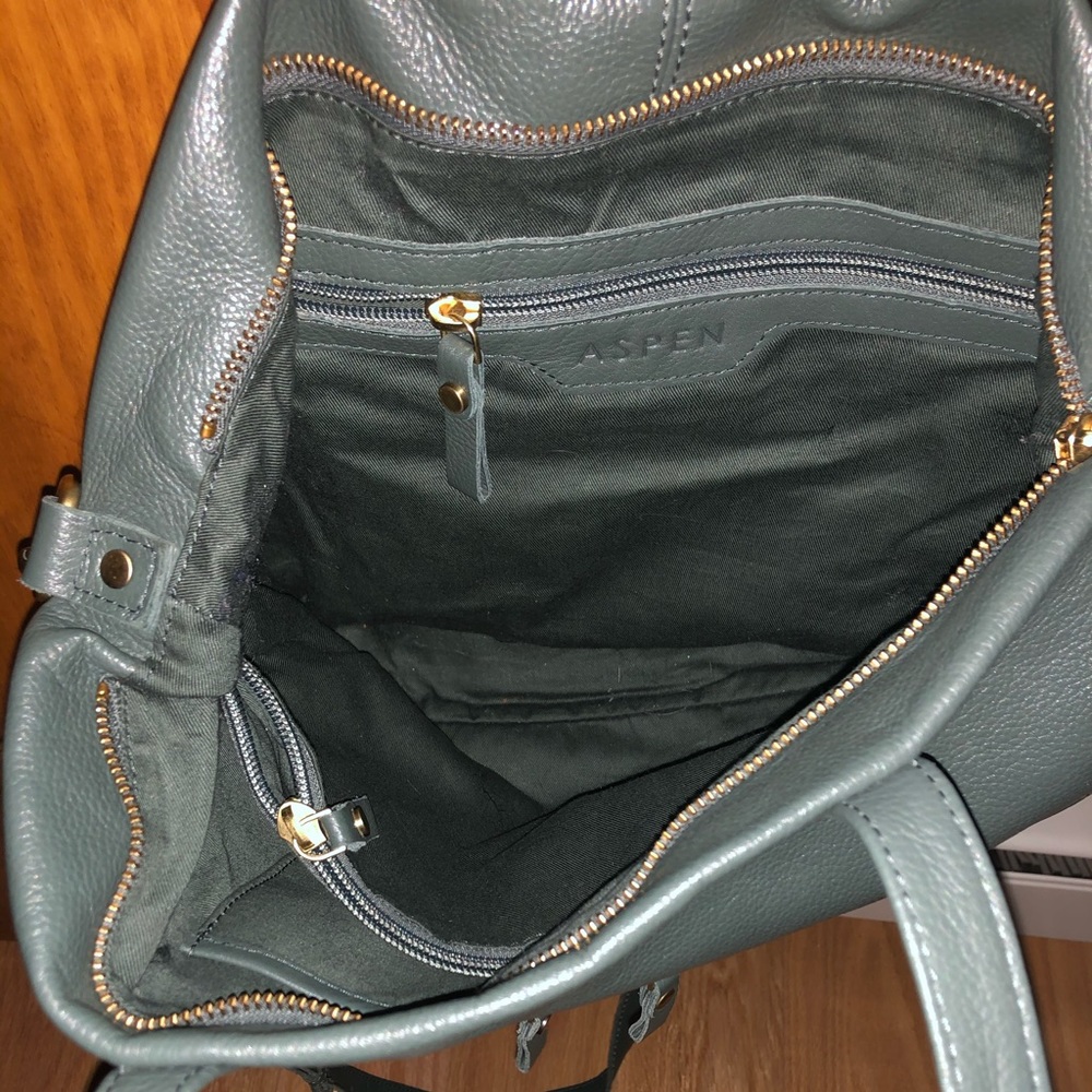 ASPEN Leather Green Crossbody Or Handbag - Picture 7 of 7